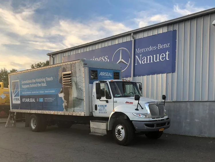 AirSeal truck at Mercedes-Benz Nanuet job site